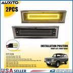 2Pcs Smoke LED Front Side Marker Light for Chevy GMC K5 Blazer Suburban (1981–1991)