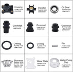 Water Pump & Impeller Repair Kit for Johnson/Evinrude/OMC (394711, 386697)