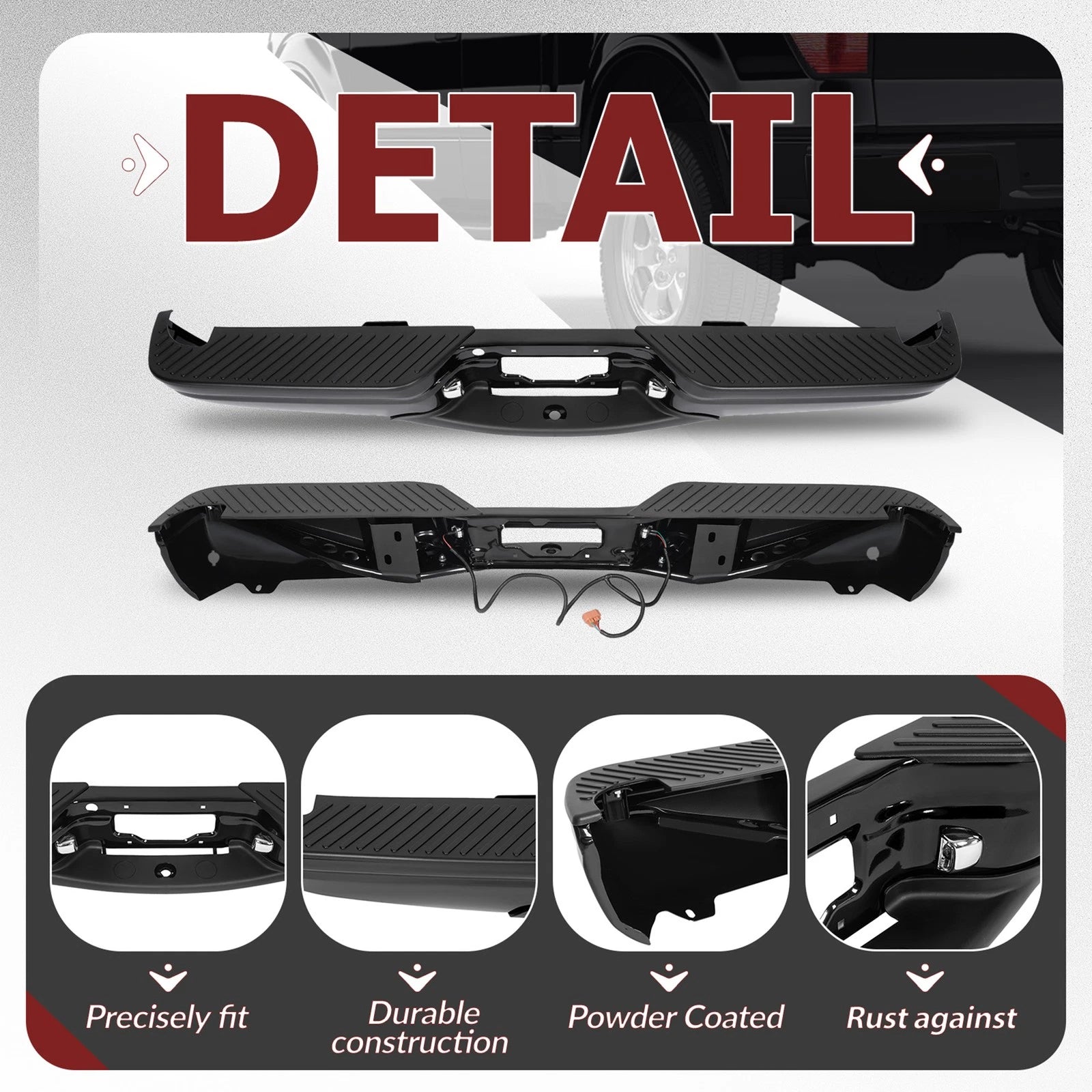 Rear Bumper Assembly for Ford F-150 F250 Styleside (1997–2003)