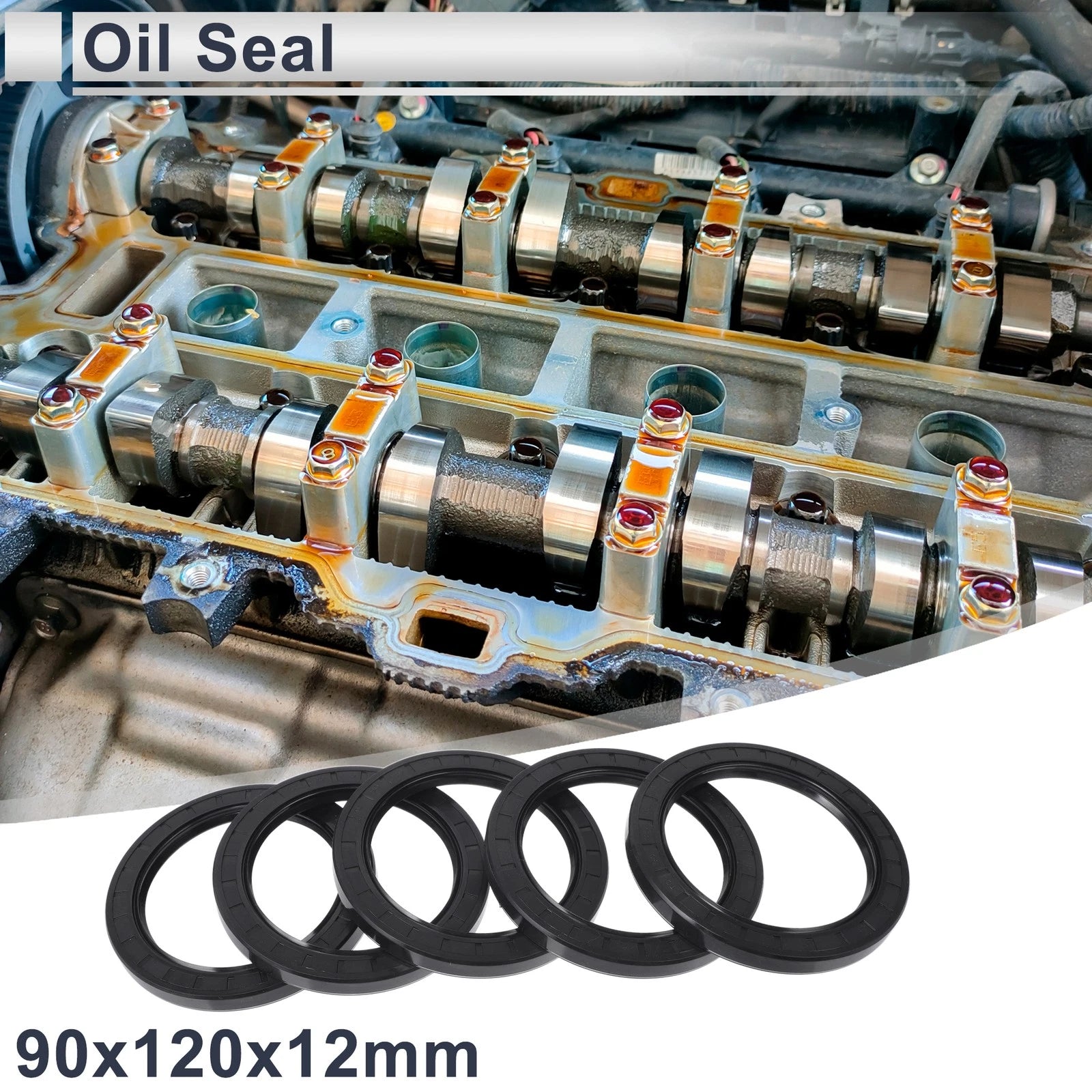 Set of 5 Oil Seal Rotary Shaft Seal NBR Rubber 90x120x12mm