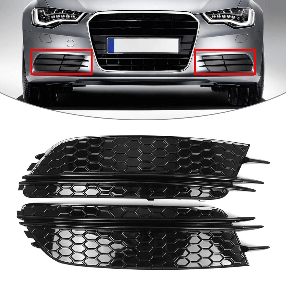 Honeycomb Front Bumper Fog Light Grille for Audi A6 C7 (2012–2015)