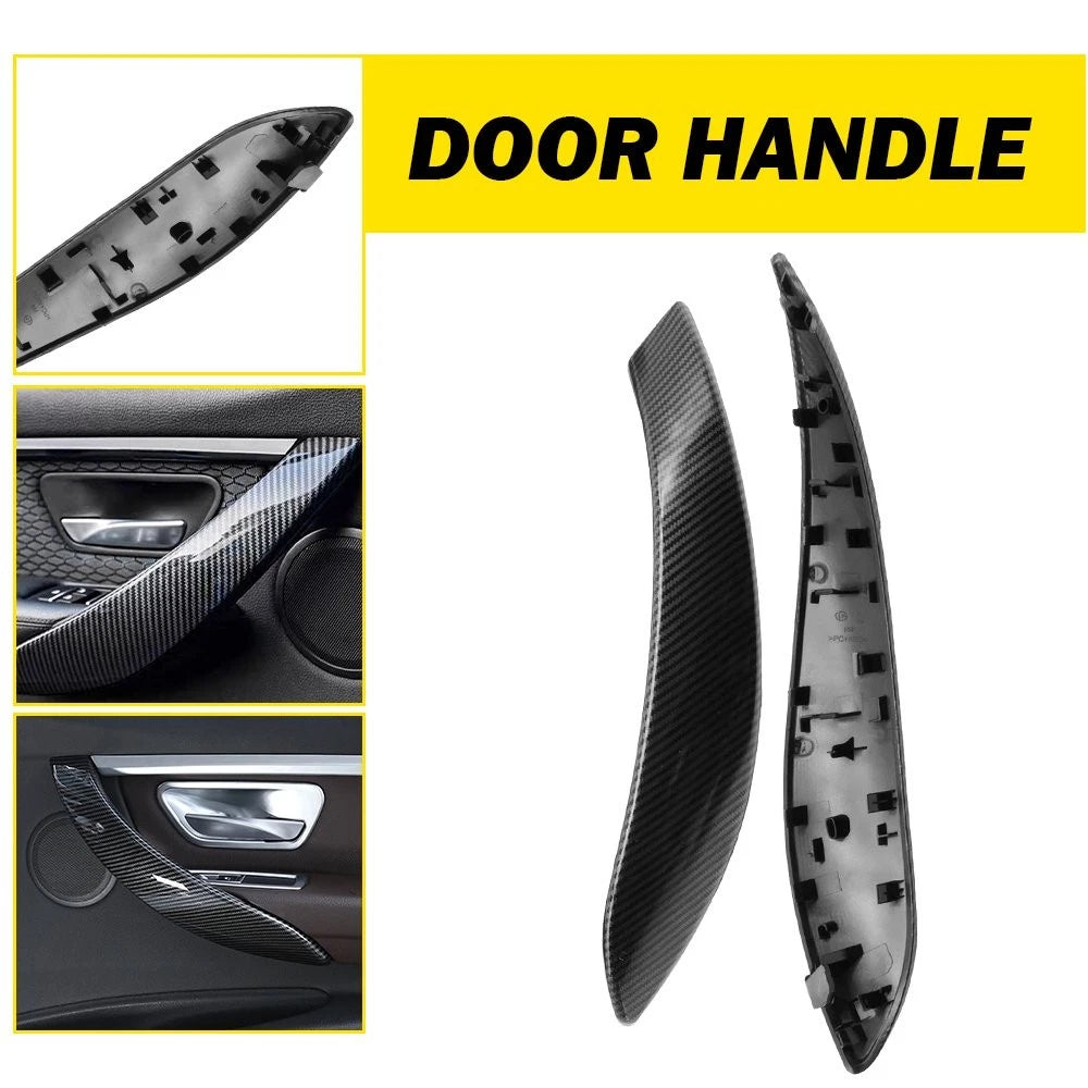 2X Carbon Fiber Inside Door Handle for BMW 3 Series F30 F31 (2013–2018)