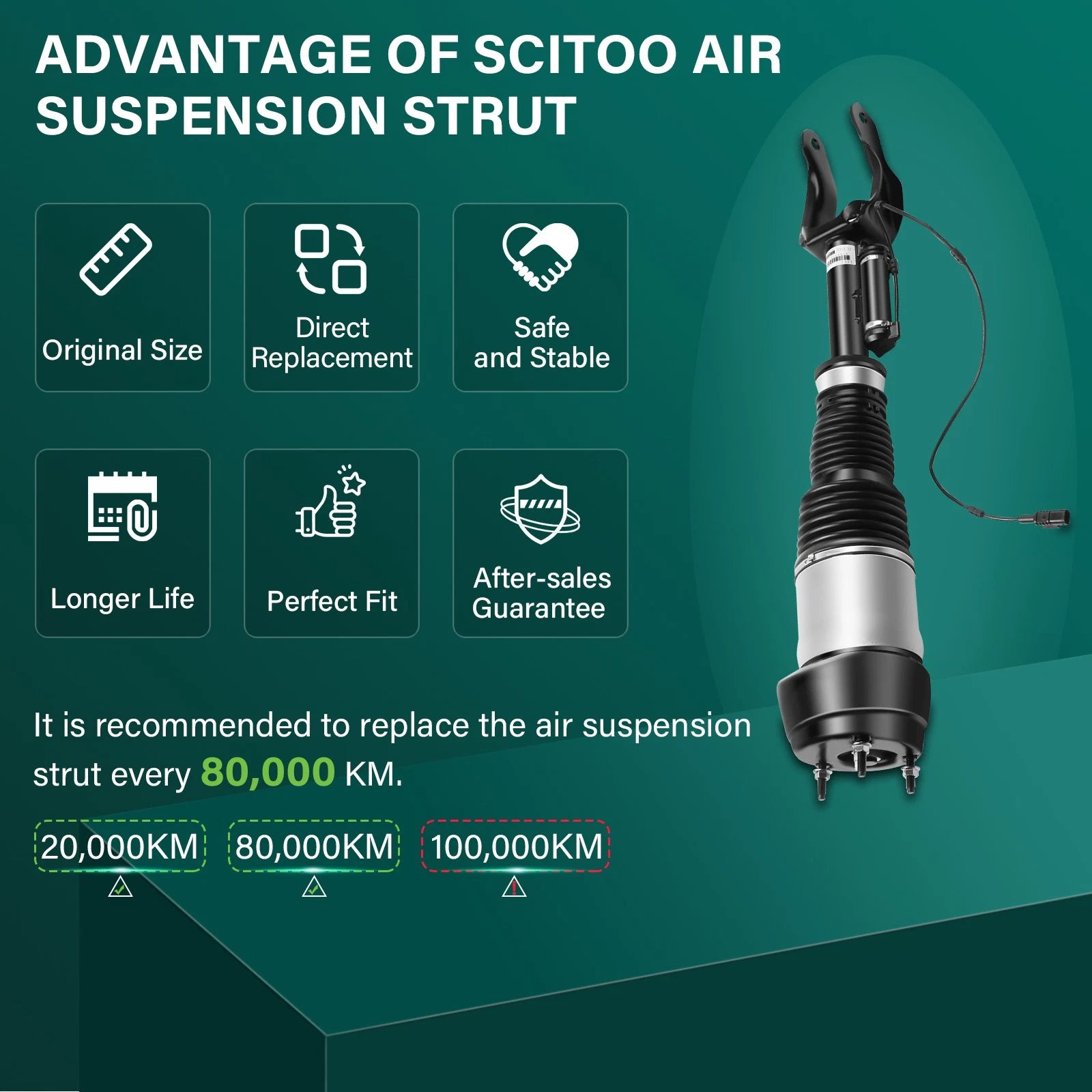 Air Suspension Strut Front Left for Mercedes X166 GL550 W166 ML63 GL450 ML550 (2013–2019)