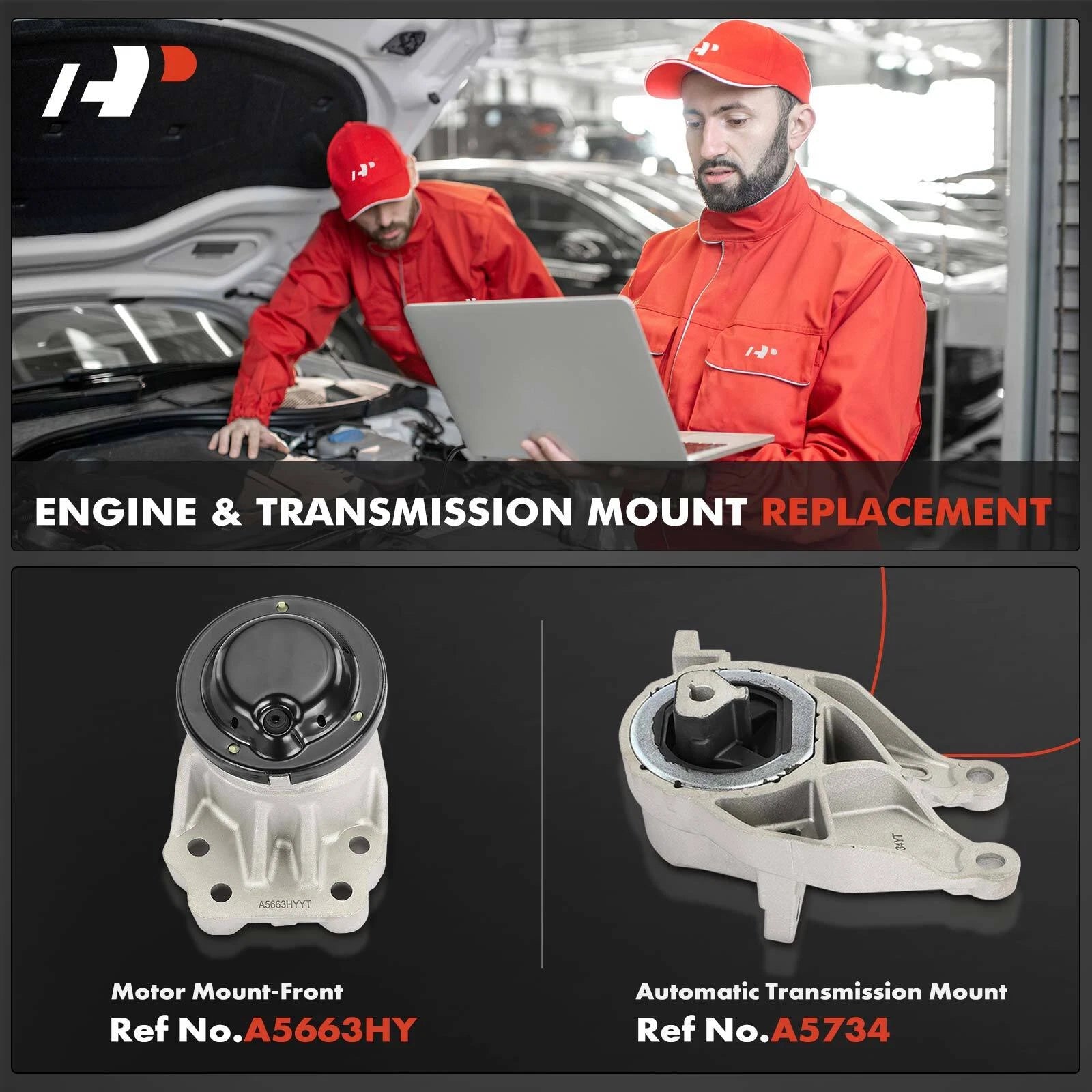 2X Front Engine Motor Mount & Transmission Mount for Ford Explorer (2011-2015)