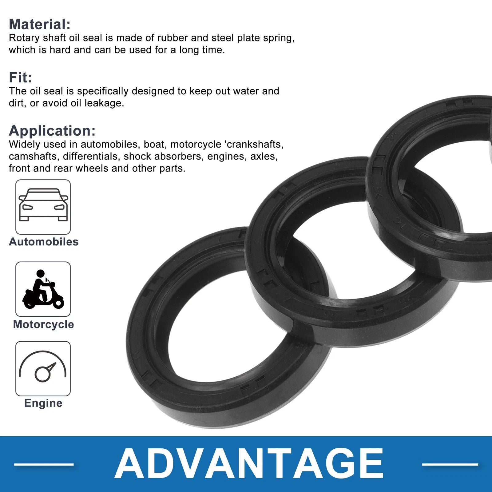 Set of 5 Oil Seal Ring 25x35x7mm for Various Models 