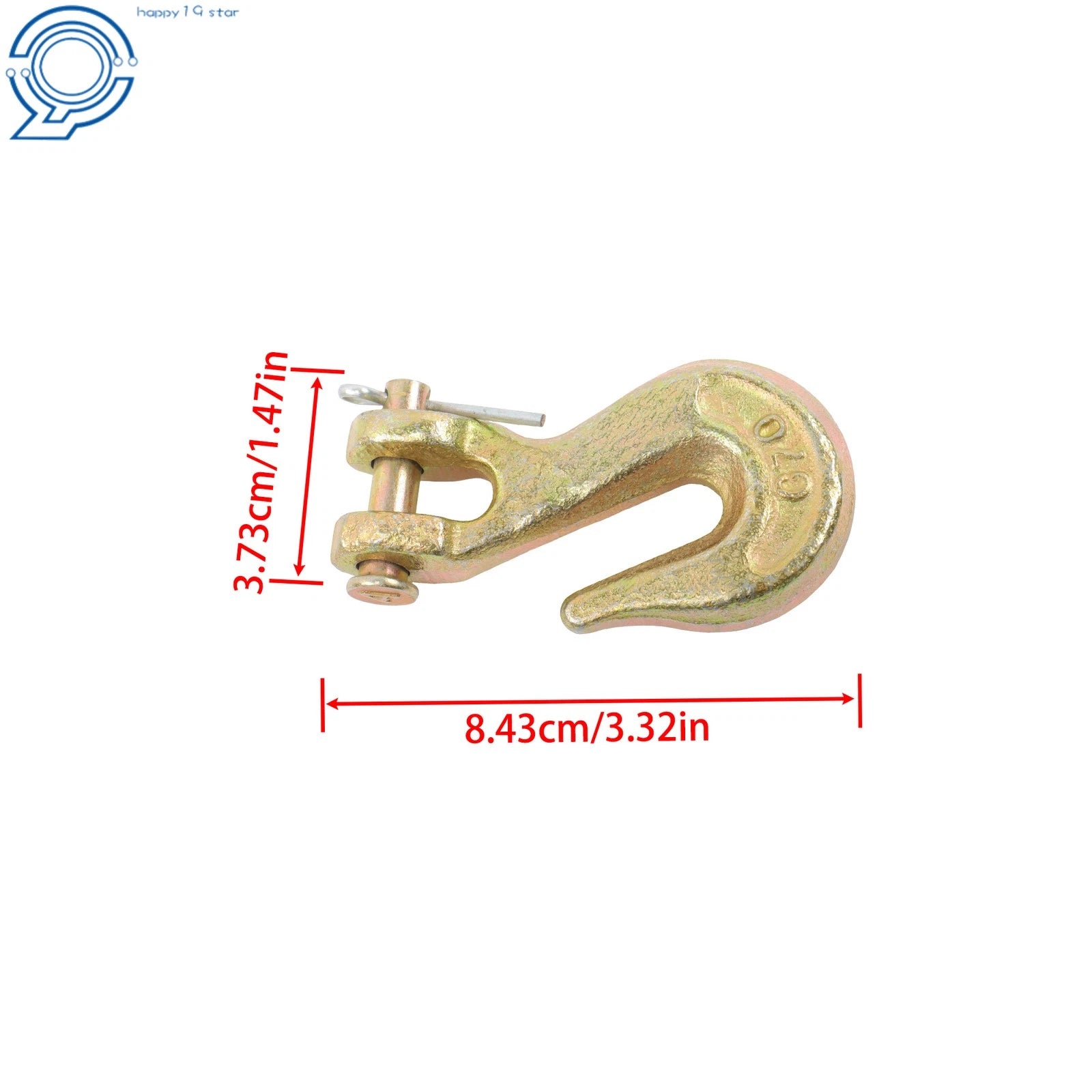 Set of 6 Clevis Grab Hooks for G70 Chain (3600 LBS Load Limit)