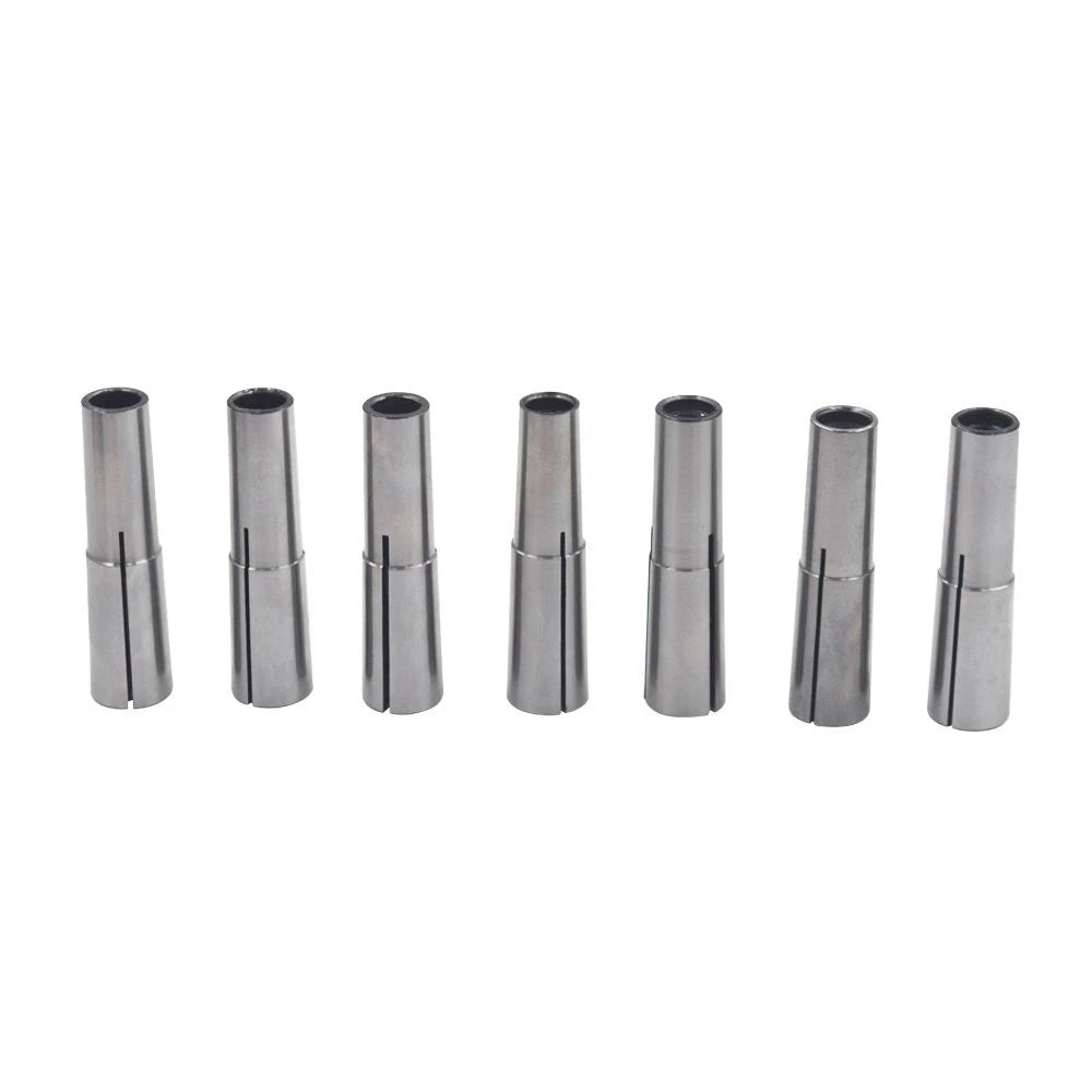 7Pc Set of MT2 Shank Round Collets for Morse Taper Chuck (1/8" - 1/2")