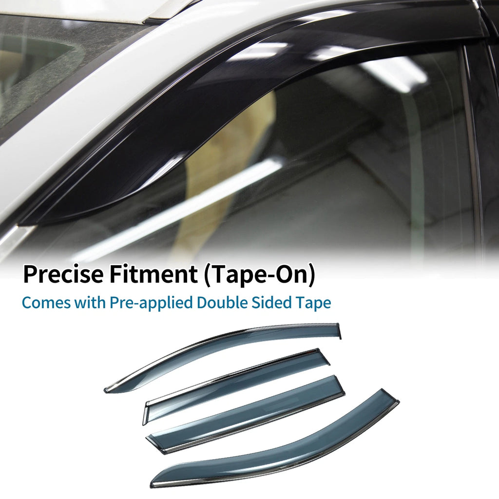 Set of 4 Window Deflectors for Kia Sorento (2016–2020) Side Vent Visors Black