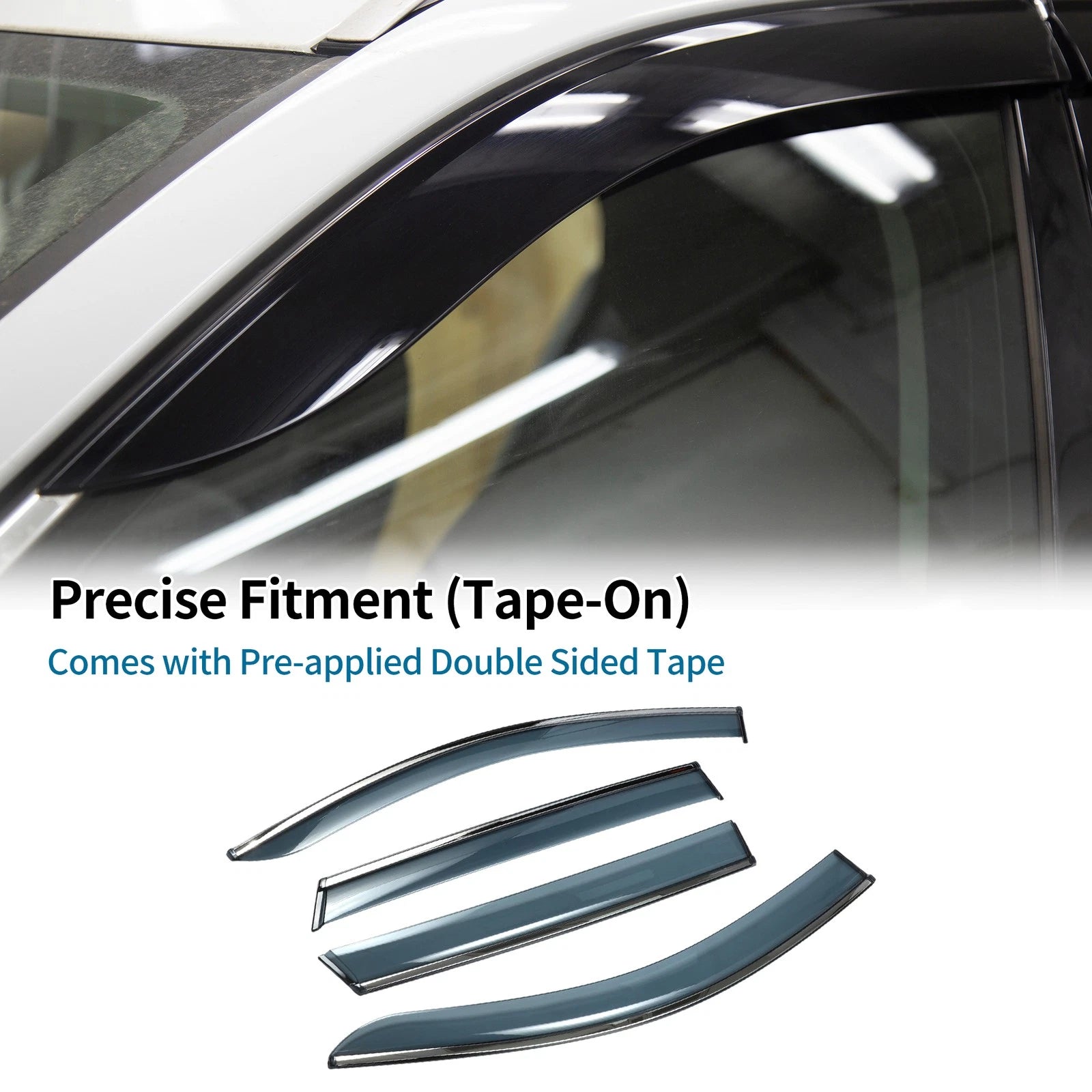 Set of 4 Window Deflectors for Kia Sorento (2016–2020) Side Vent Visors Black