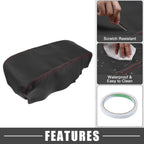 Center Console Armrest Cover for Dodge Charger (2008–2010) Black Red Stitches