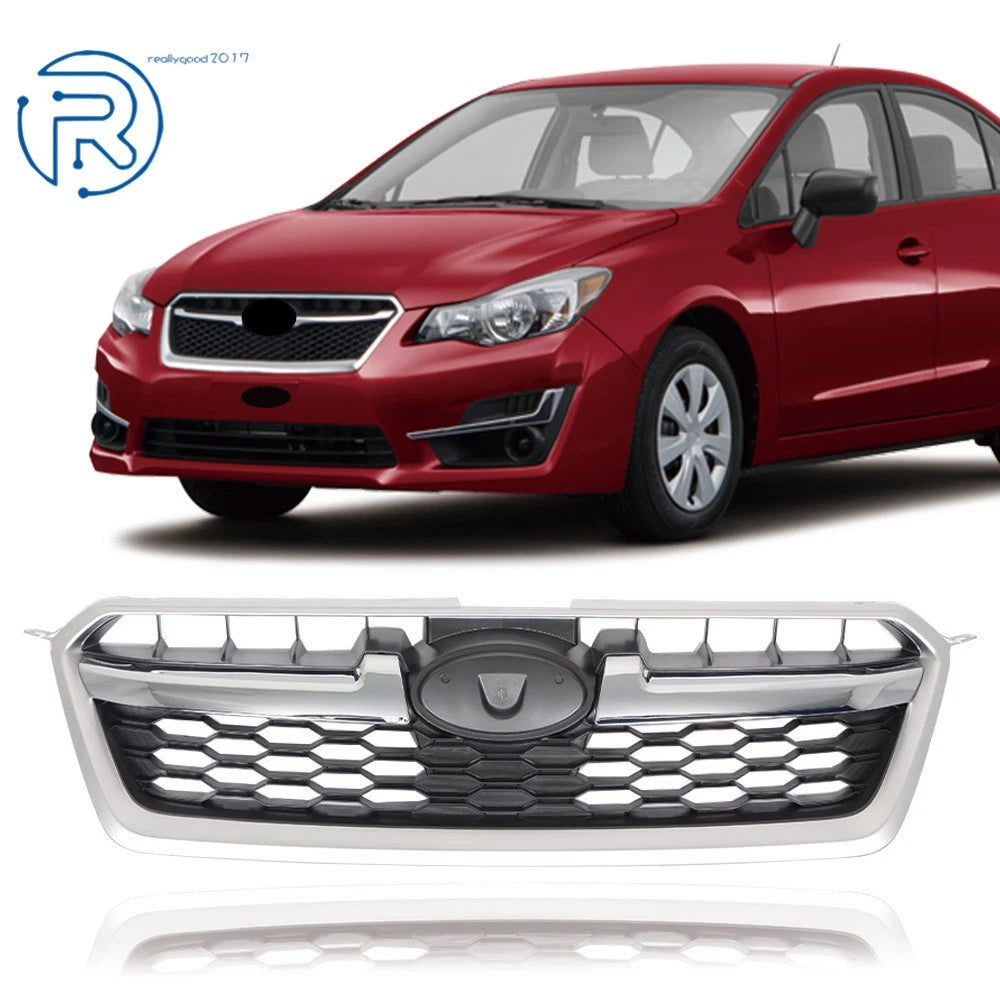 Silver Chrome Trim Front Upper Bumper Grille for Subaru Impreza (2012–2014)