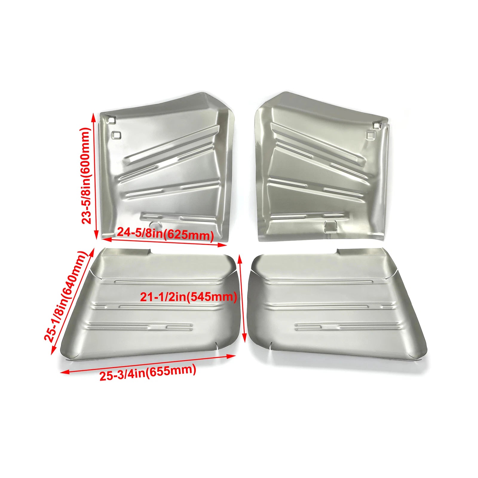 Set of 4 Floor Pans for 1958 Chevrolet Impala Bel Air Biscayne Delray
