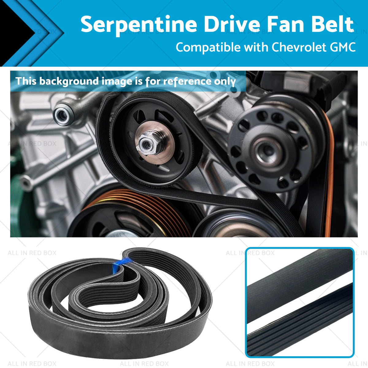 Serpentine Drive Fan Belt for Buick Cadillac Chevrolet 5.3L 6.2L (2004–2020)