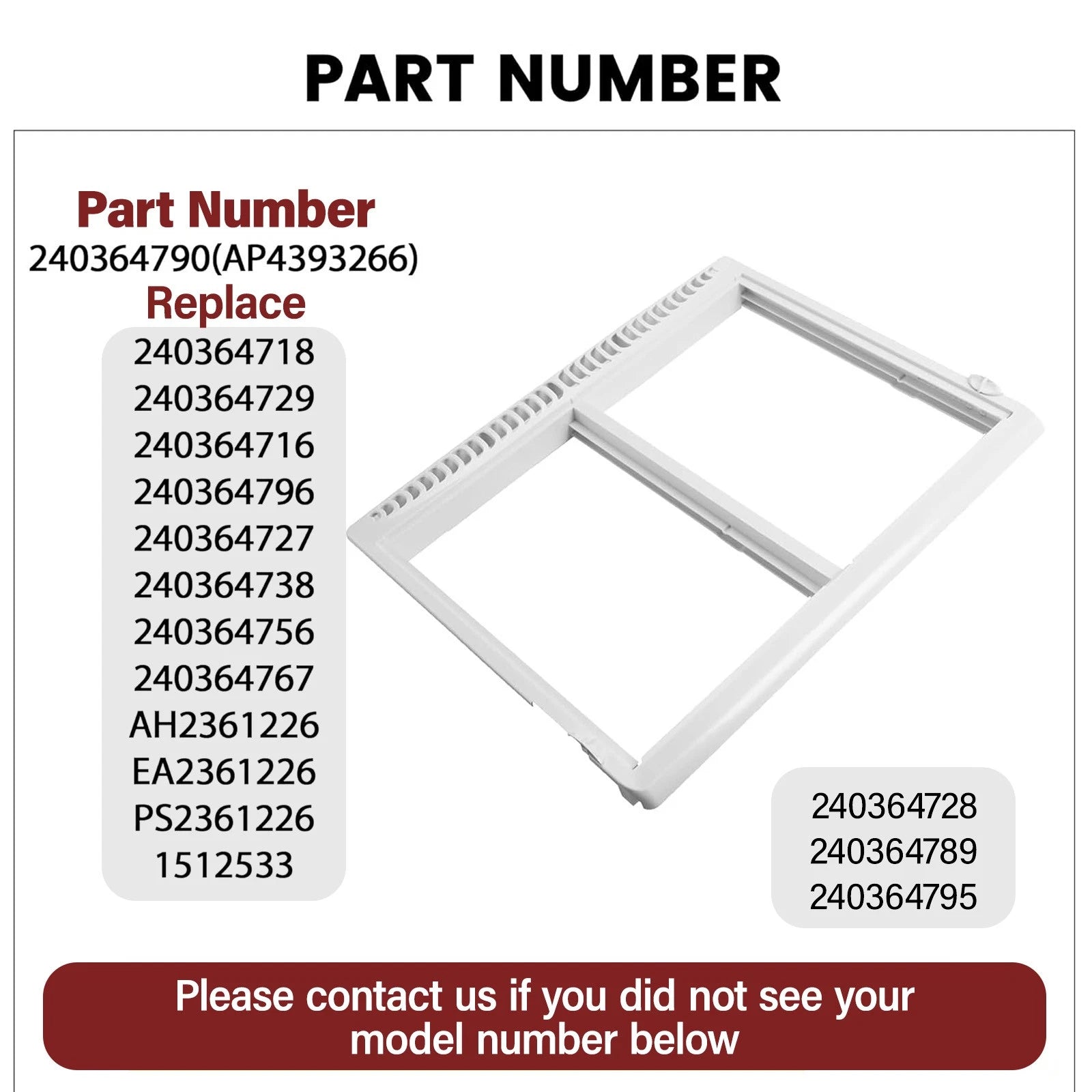 Crisper Pan Frame for Electrolux Frigidaire (No Glass)