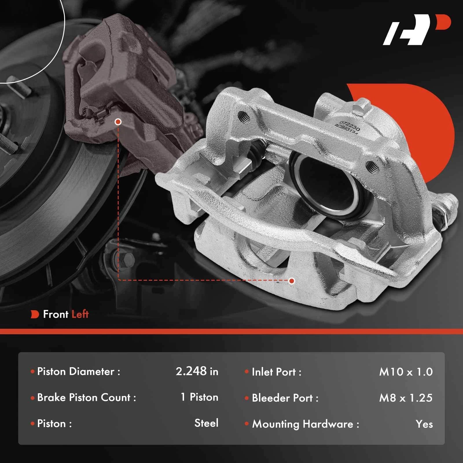 Front Left Disc Brake Caliper with Bracket for Mercedes-Benz W203 (2000-2007)