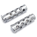 25mm Chrome Slotted Hand Grips for Harley Road King/Street Glide/Fat Boy