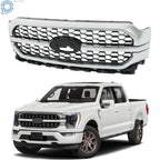 Grill Grille for Ford F-150 (2021–2023) Silver Chrome