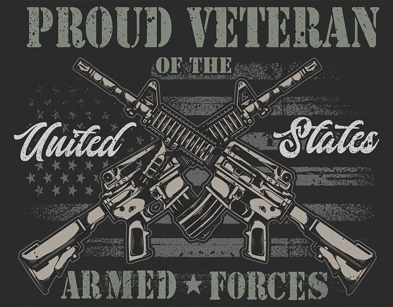Metal Sign for Proud Veteran United States Armed Forces (2707)