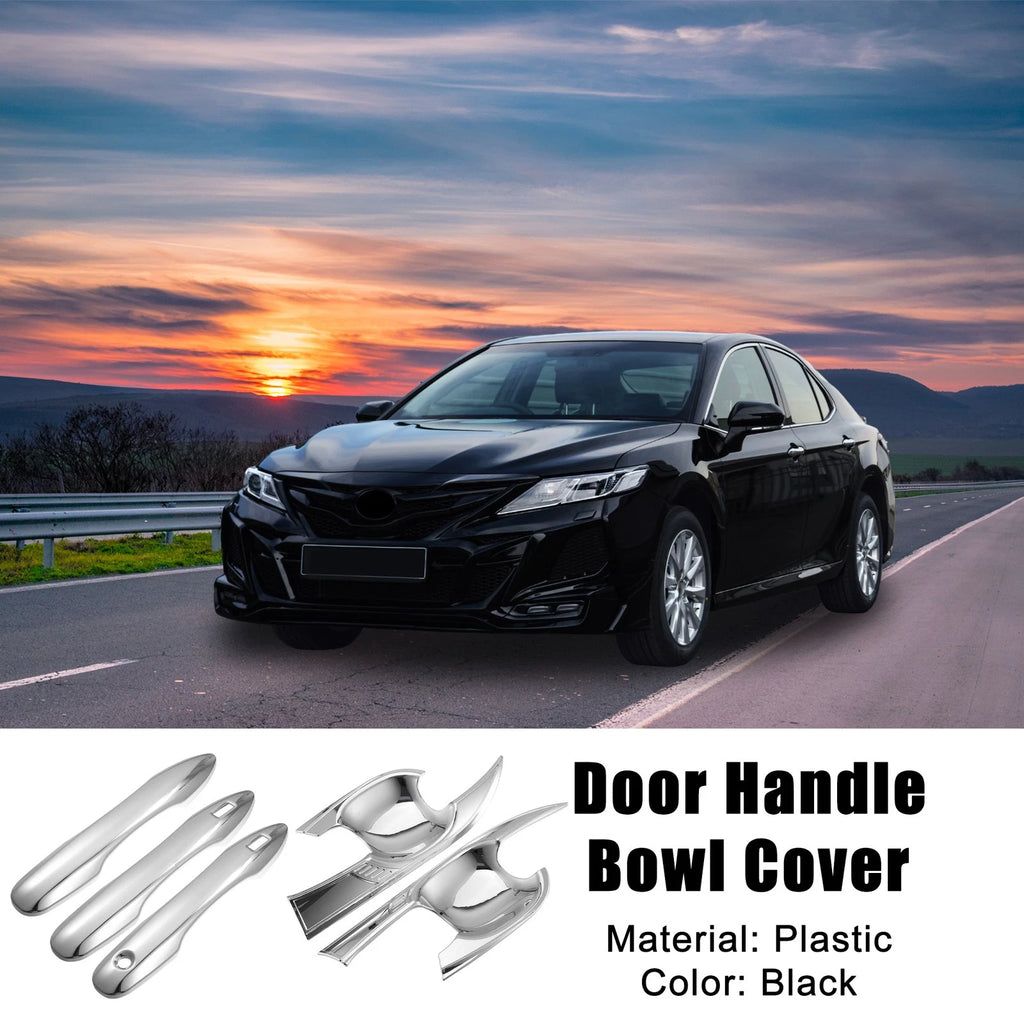 Set of 4 Door Handle Bowl Covers for Toyota Camry (2018–2023) Silver Tone