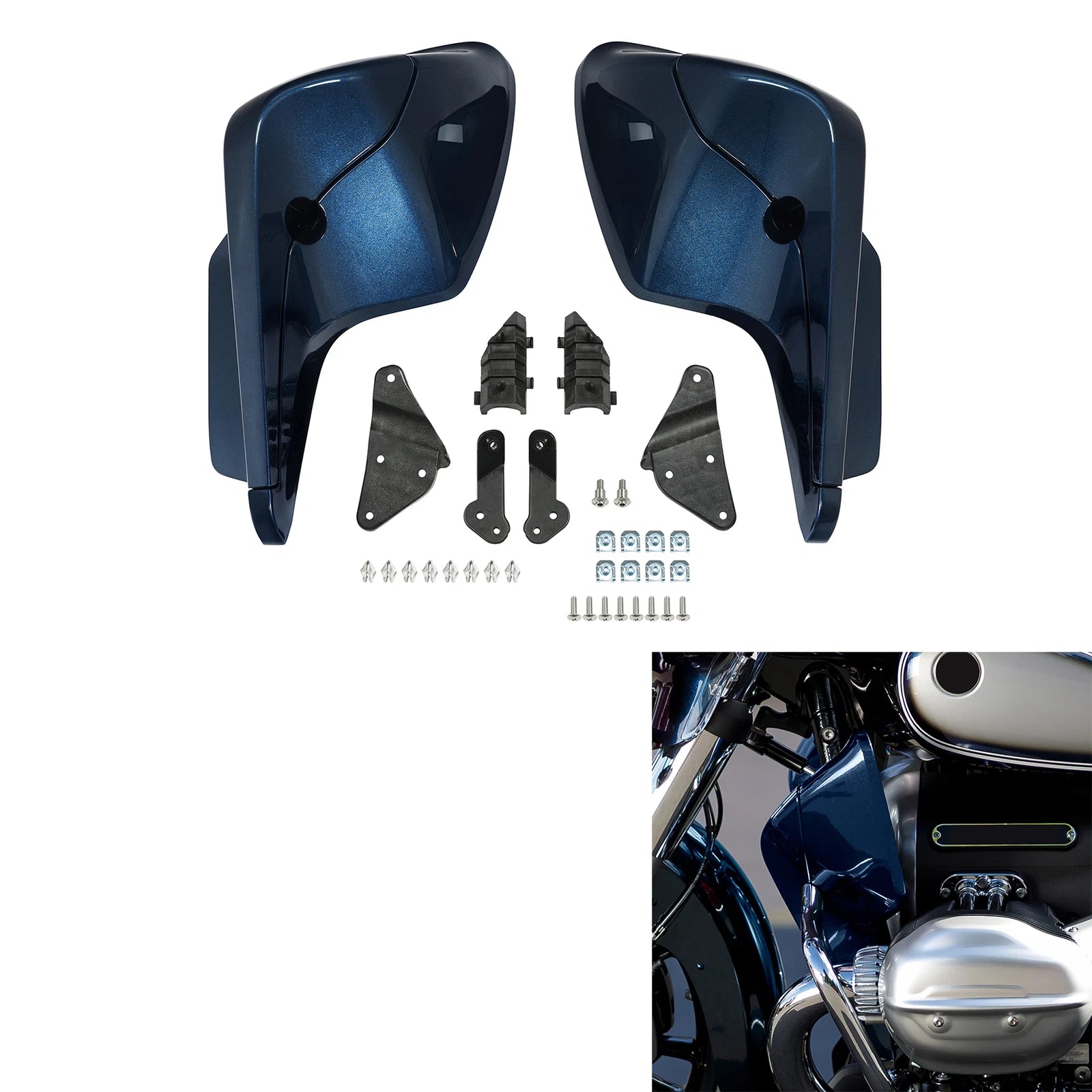 Fairing Leg Shields for BMW R18 Transcontinental (2021–2023) Gravity Blue Metallic