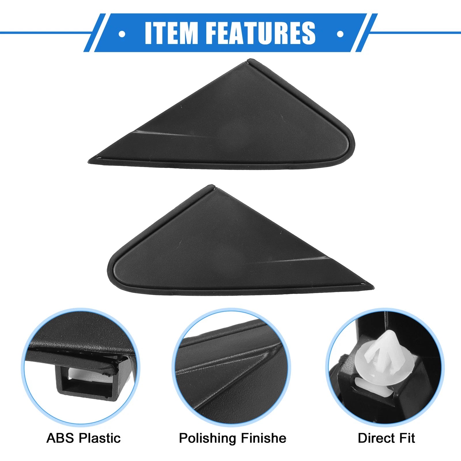 Pair Rear View Mirror Corner Triangle Trim for Chevy Cruze (2011–2016)