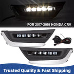 LED DRL Fog Lamp Lights w/Brackets for Honda CR-V (2017–2019)