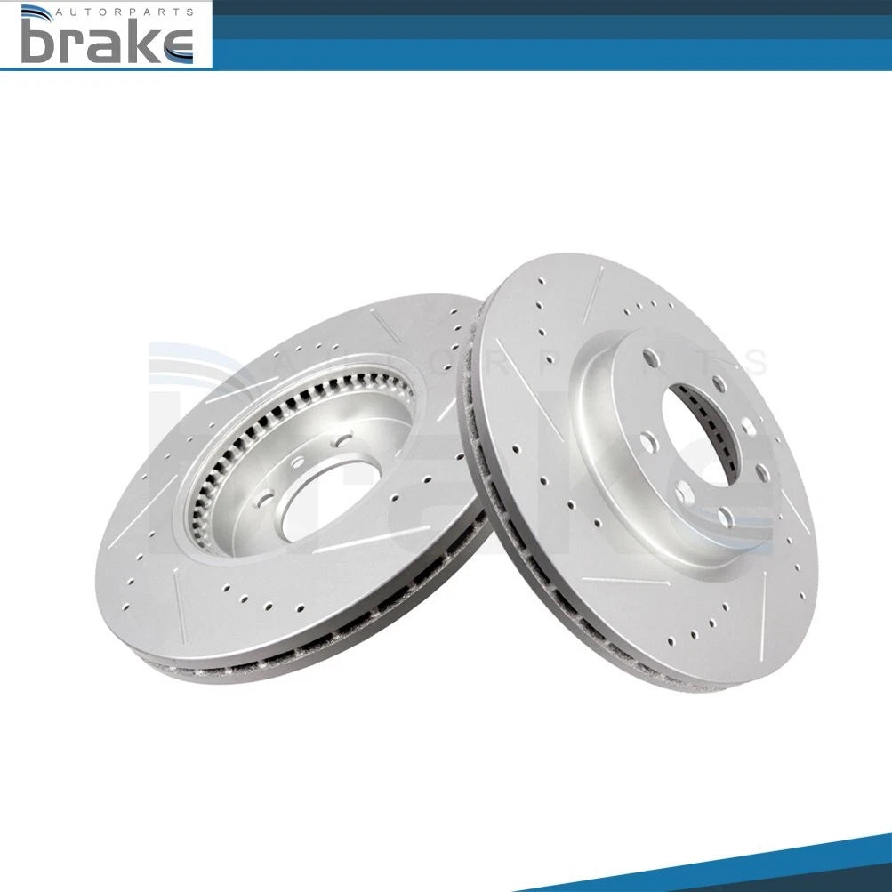 Front Drilled & Slotted Brake Rotors for Ford Fusion Sport (2010–2012)