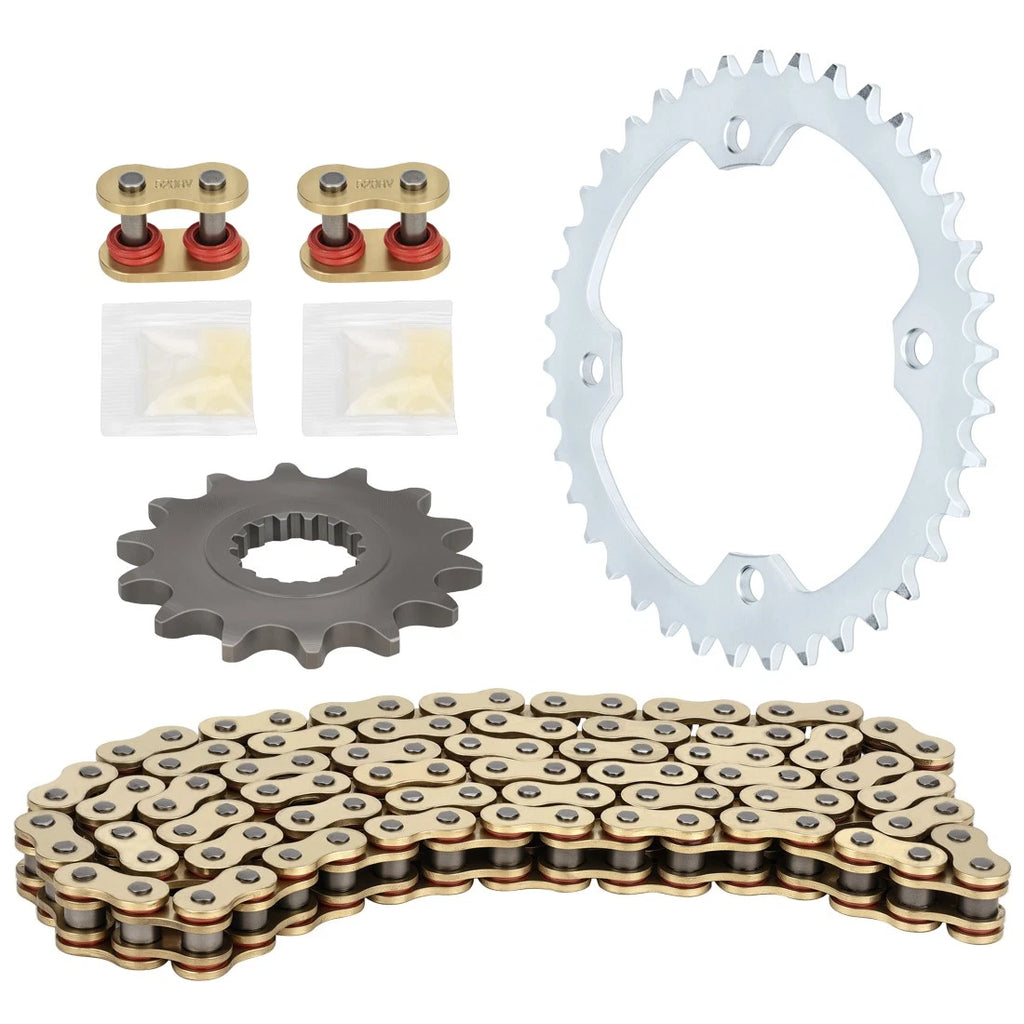 Gold Drive Chain + Drive Sprocket for Yamaha Raptor 700 (2006–2024)