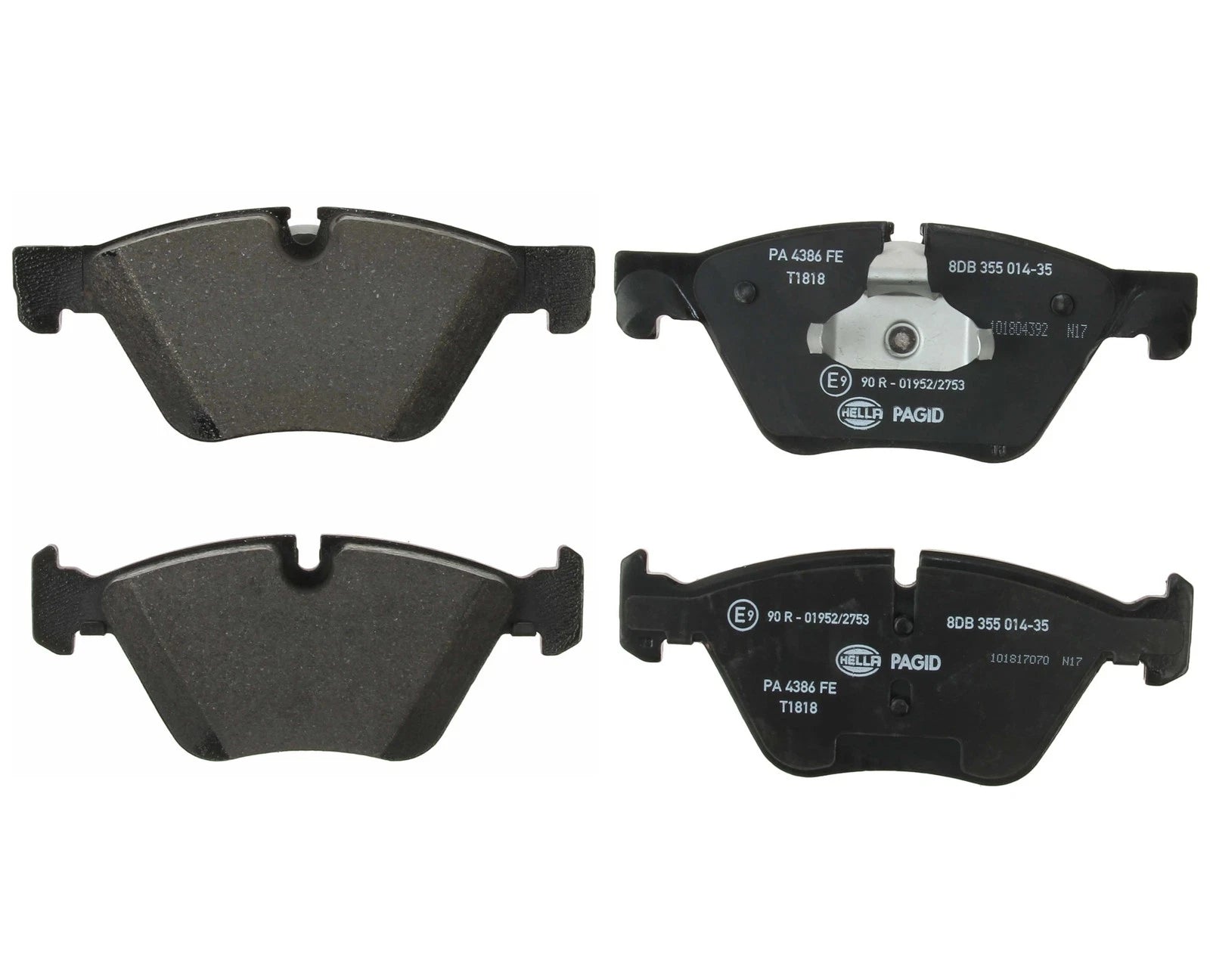 Set of 4 Front Disc Brake Pads for BMW 528i, 528i xDrive (Hella Pagid 355014351)