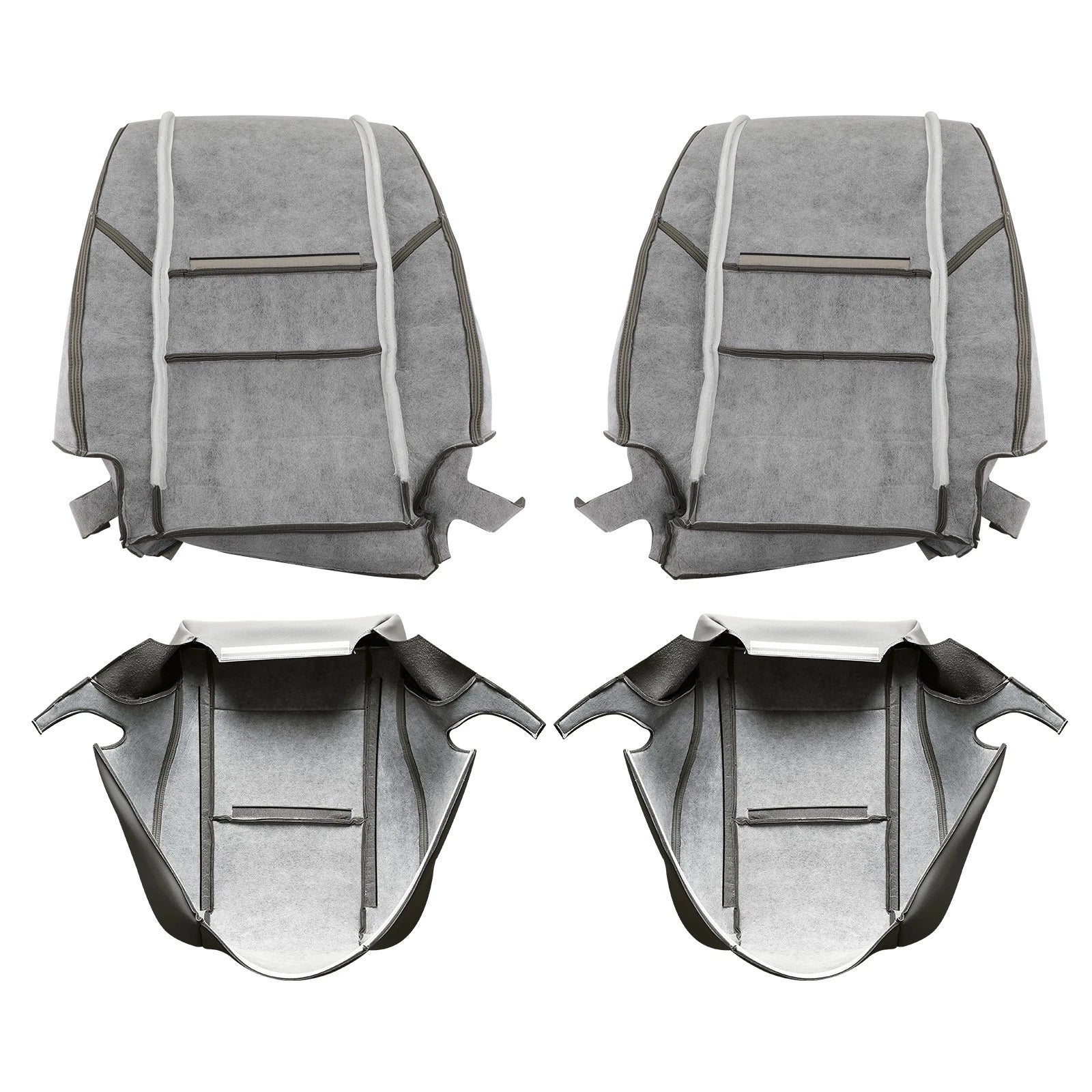 Set of 2 Front Leather Seat Covers for Toyota Sequoia (2000–2007) Gray