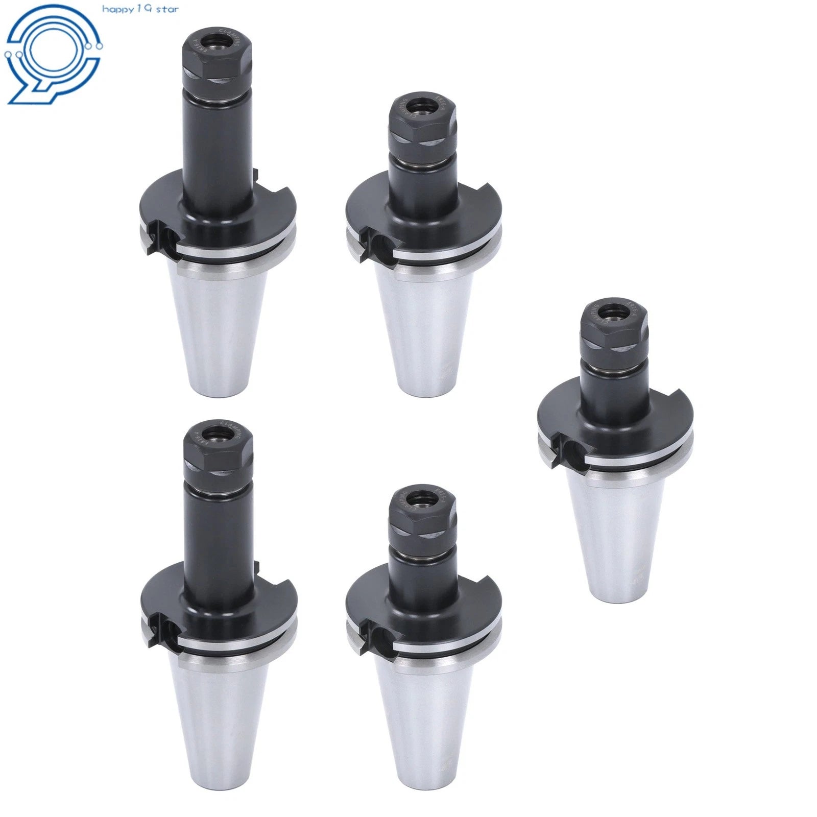5pc CAT40 ER16 Tool Holder Set for CNC Machines (Short & Long Chuck)