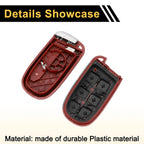 3 Button Key Fob Shell Case for Dodge Charger (2018) Black Red
