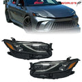 LED Headlight Pair for Toyota Camry XSE (2025) Black Trim Strip Dual Lens