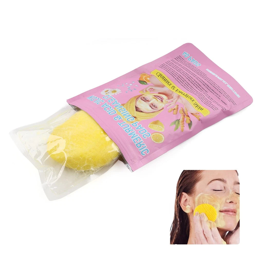 40PCS Kojic Acid & Turmeric Cleansing Pads for Facial Exfoliation