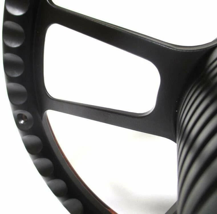 14 Inch Black Wood Steering Wheel with Bowtie Horn for 1969-1994 Camaro