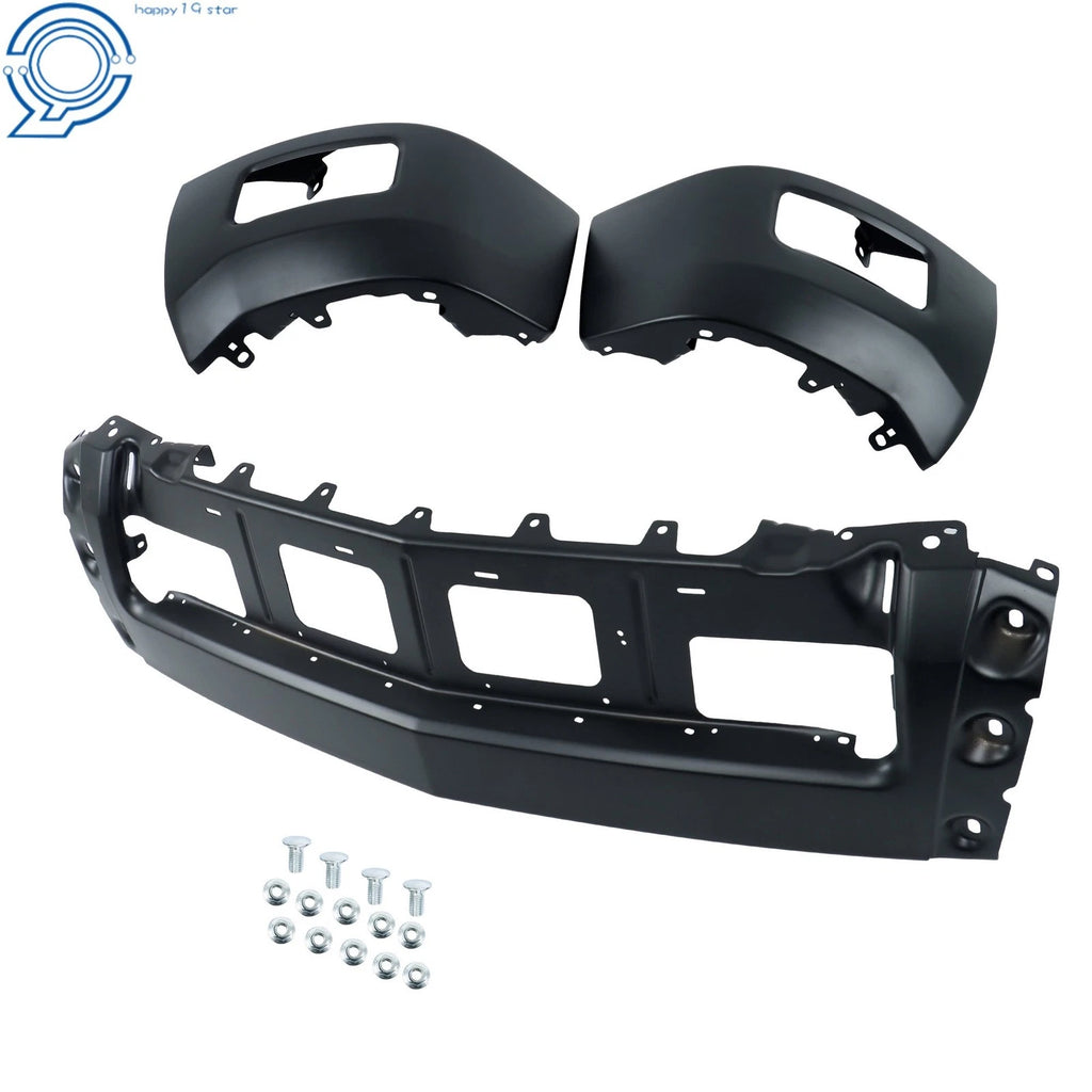 Split Front Bumper Steel for Chevy Silverado 1500 (2014–2015) Blk W/o Sensor Hole