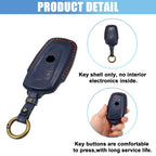 Car Remote Key Fob Case Cover 4 Button for BMW  Red Faux Leather