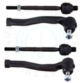 Set of 4 Front Inner & Outer Tie Rod Ends for Pontiac Wave, Chevy Aveo (2004–2008)