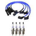 NGK Wire Set & Denso 4 Double Platinum Spark Plugs for Mazda MX-3 (1992–1995)