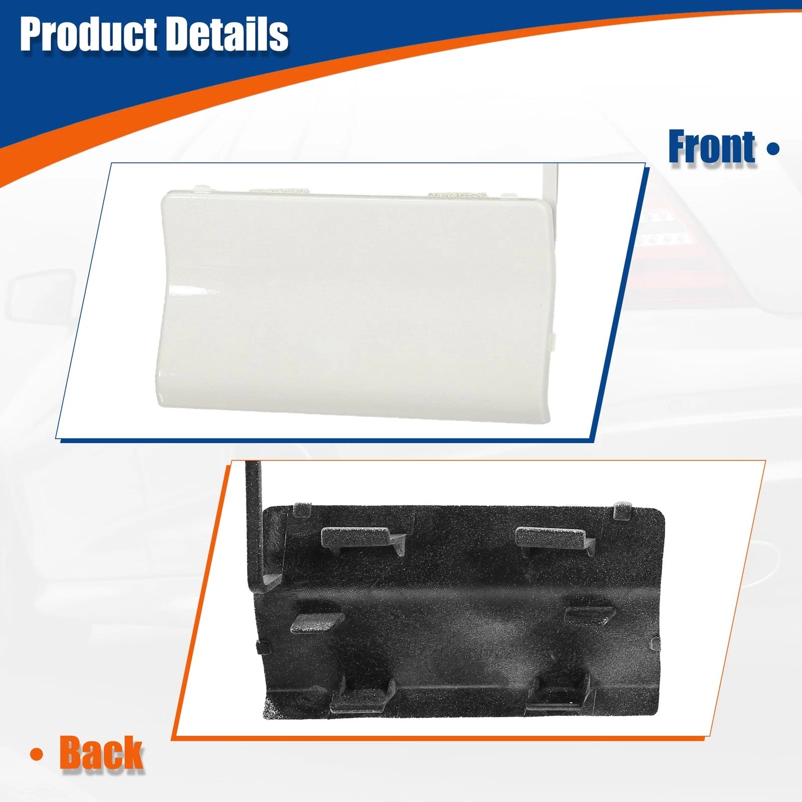 Rear Car Bumper Tow Hook Cover for Mercedes-Benz C-Class (2015–2021) No.A2048850226 White