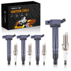 Set of 4 Ignition Coils + 4 Spark Plugs for Toyota 4Runner, Camry, FJ Cruiser