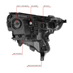 Projector Headlight Driver Left for GMC Terrain (2018–2021) - Black Housing, Amber Corner