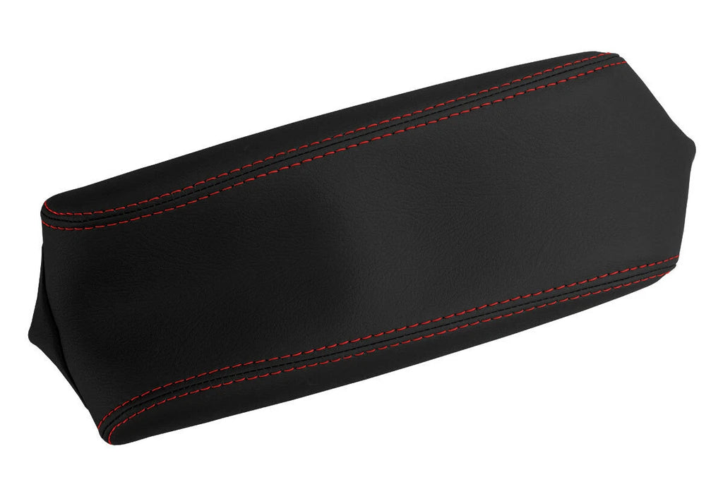 Leather Console Lid Armrest Cover for Chrysler Sebring (2001–2006) Red Stitch