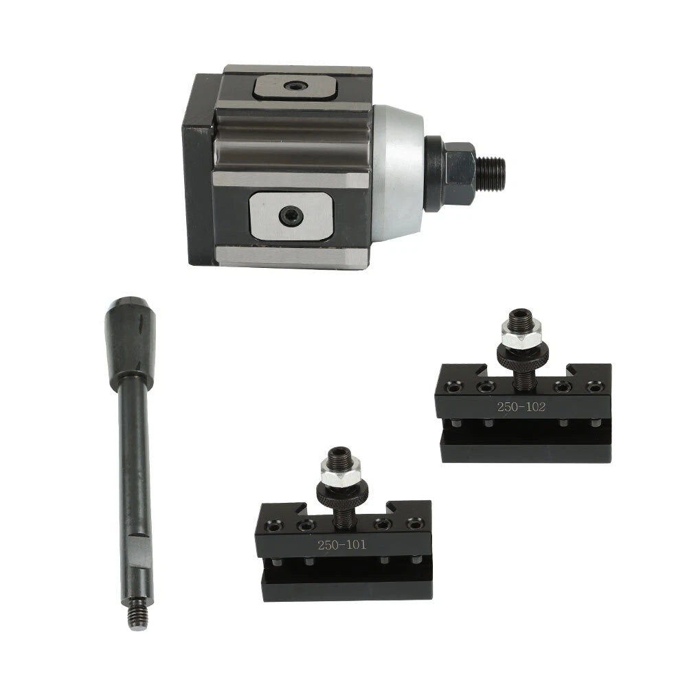 Set of 2 Piston Type Quick Change Tool Post Holders for Lathe 6-12 Inch
