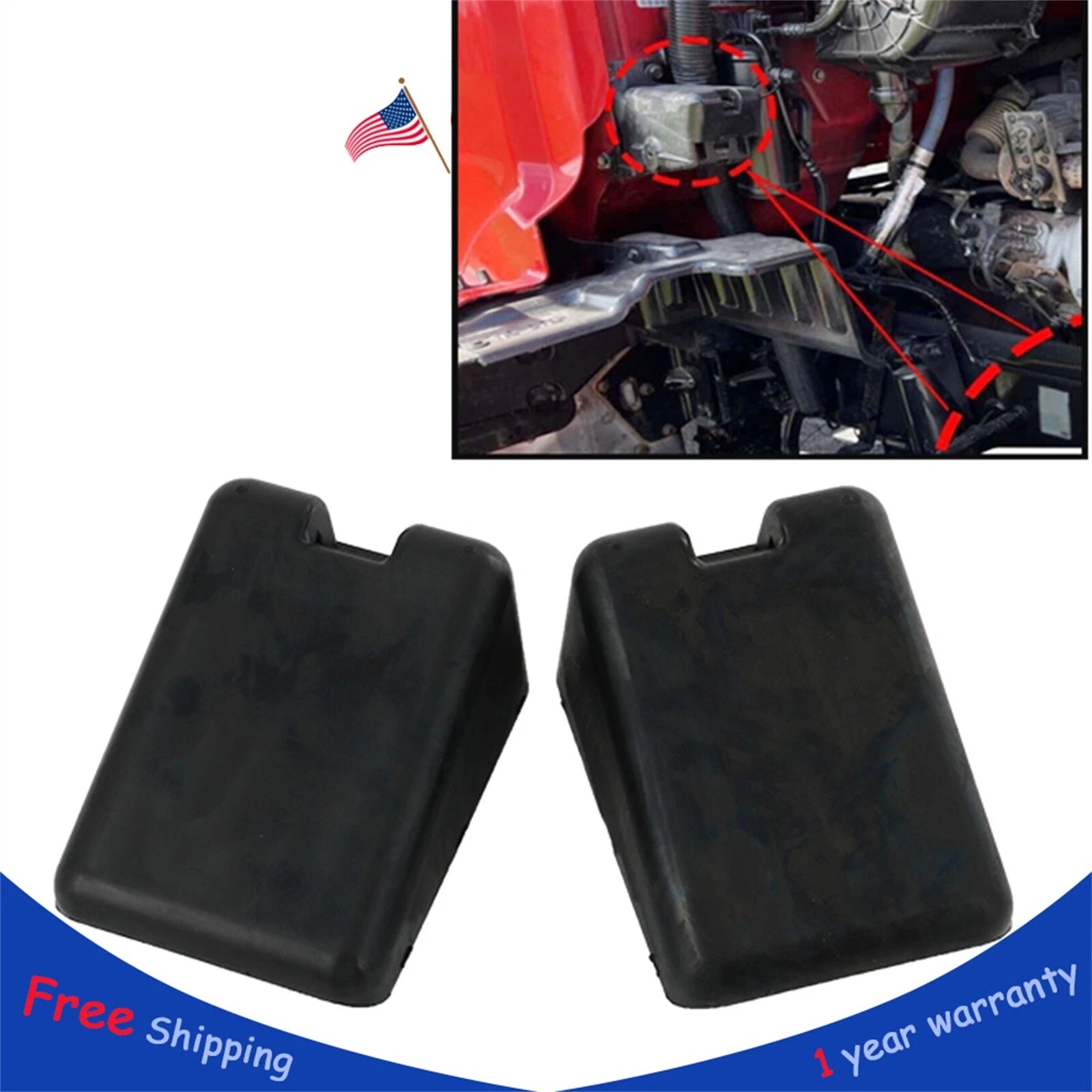 Set of 2 Hood Bumper Supports for Peterbilt 567 579 Kenworth T680 T880