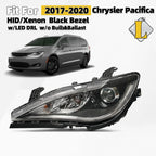 HID Headlight w/ LED DRL Black Bezel for Chrysler Pacifica (2017–2020)