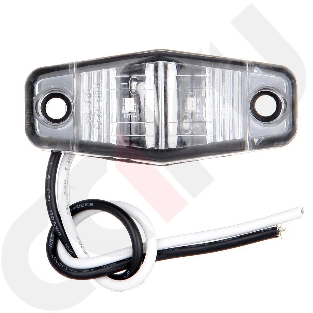 8 Side Marker Lights for Trailer Truck (Clear/Amber)