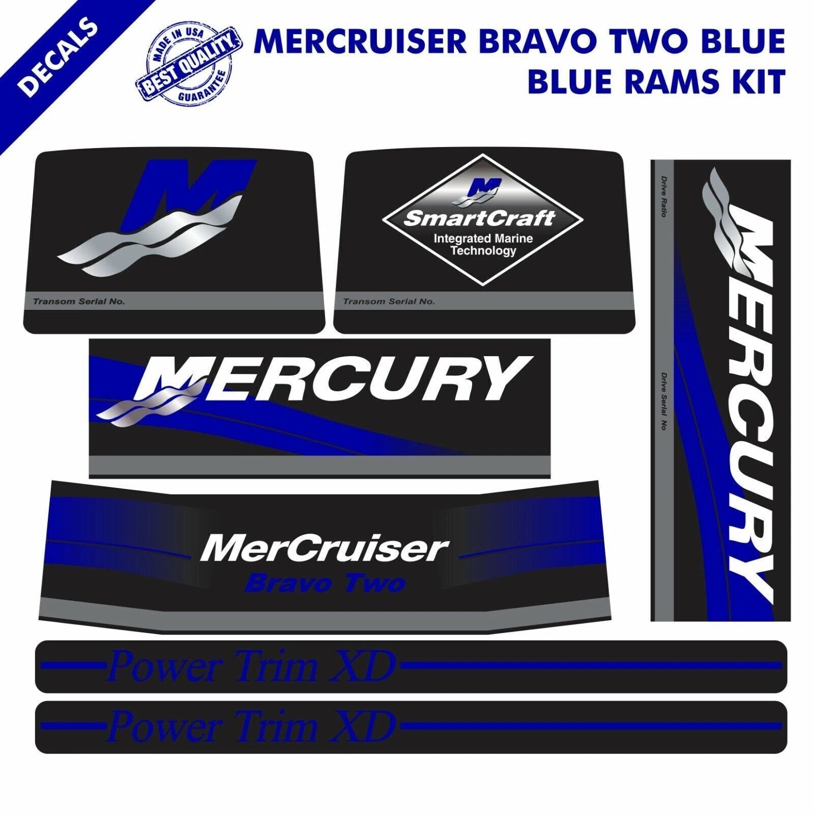Decals Sticker for MerCruiser Bravo Two Engine Drive (37-13722A90)
