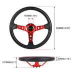 14" Deep Dish Racing Steering Wheel for Universal Fit (Aluminum + PU)