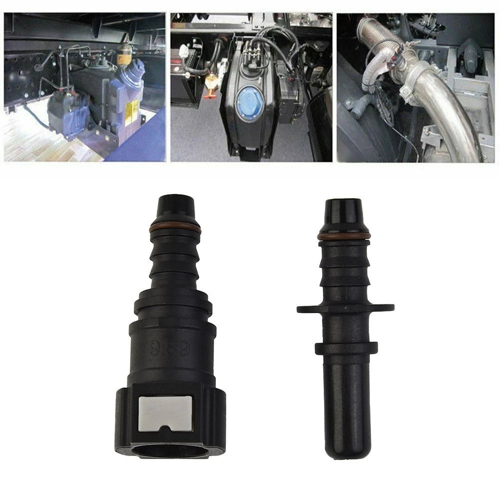 Set of 2 Fuel Line Hose Pipe Couplers for ID8 (Straight 9.89mm)